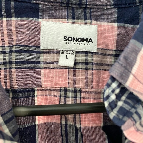 Pink and Blue Plaid Button Down - Picture 2 of 2